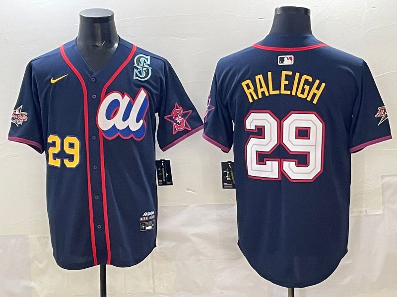 Men 2025 Seattle Mariners #29 Raleigh dark Blue All star Nike MLB Jersey style 08->seattle mariners->MLB Jersey